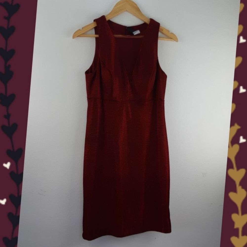 🎉HP🎉 NIGHTWAY red fucsia metallic short dress